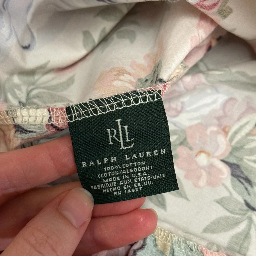 Vintage Ralph Lauren Alison King Floral Comforter Set +2 Shams Cotton USA Made